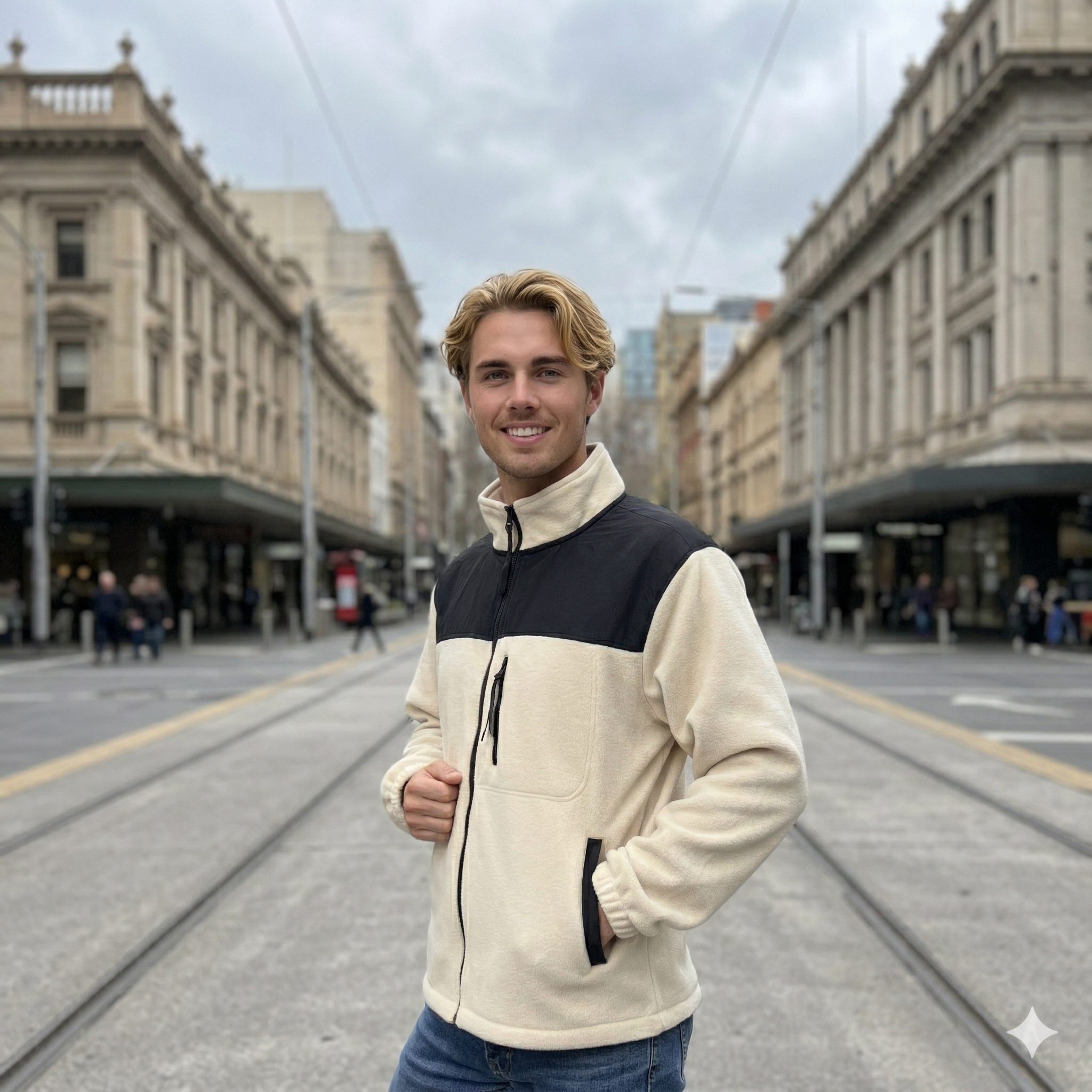 Track top collar Full zip Polar fleece Long sleeve top
