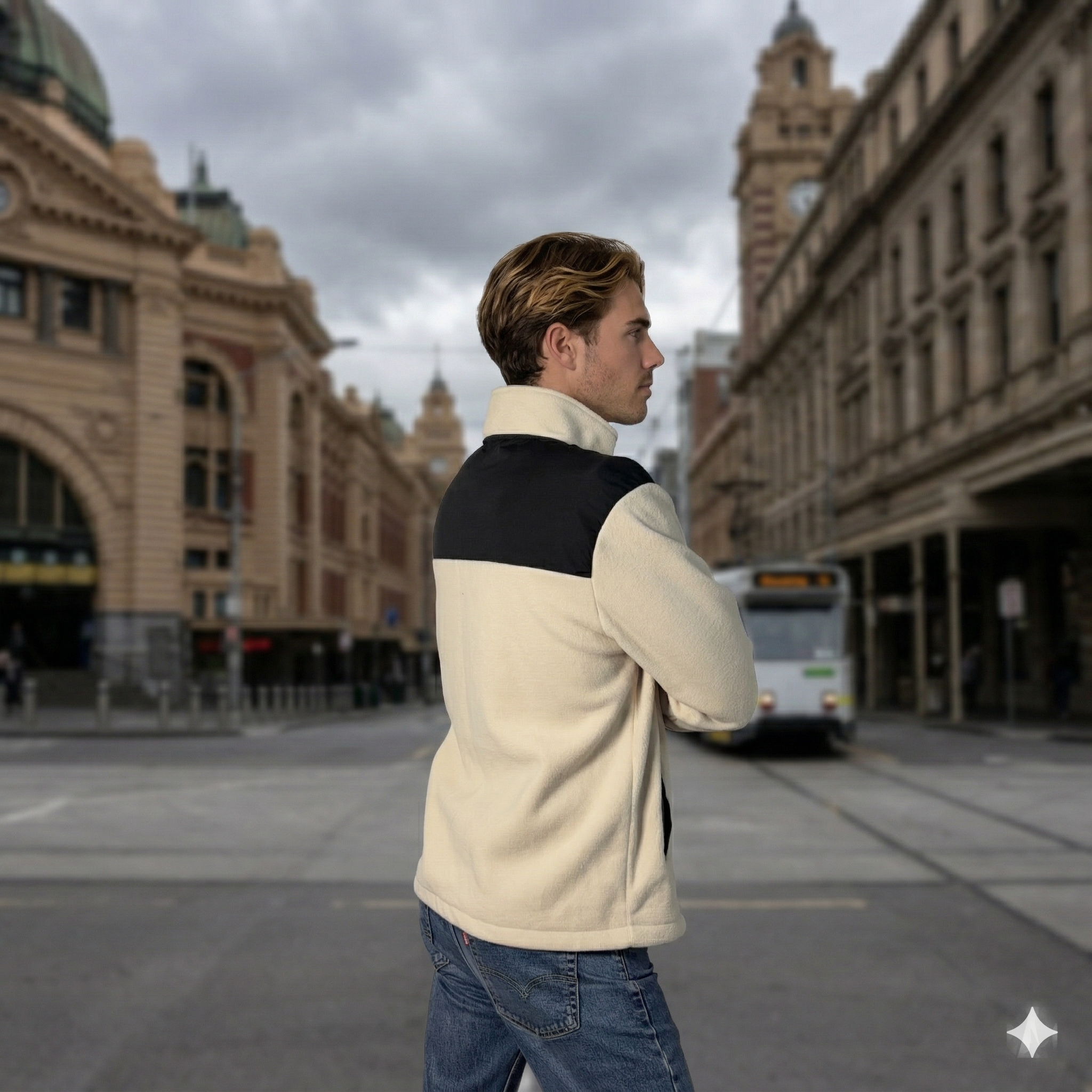 Track top collar Full zip Polar fleece Long sleeve top