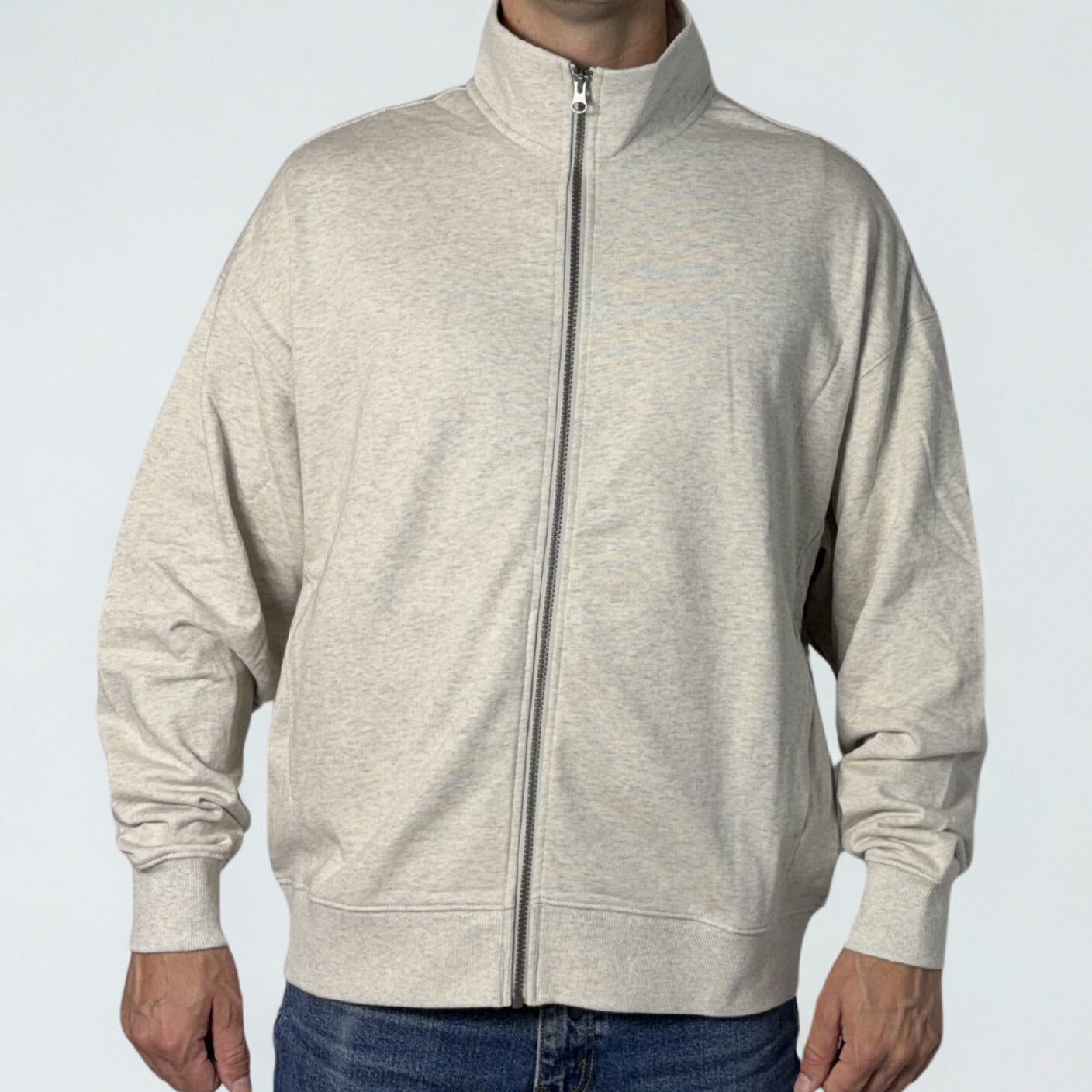 Track top collar Full zip Oversized Long sleeve top