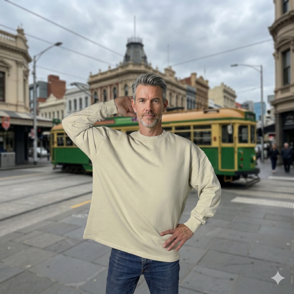 Crew neck Straight cut bottom Long sleeve top