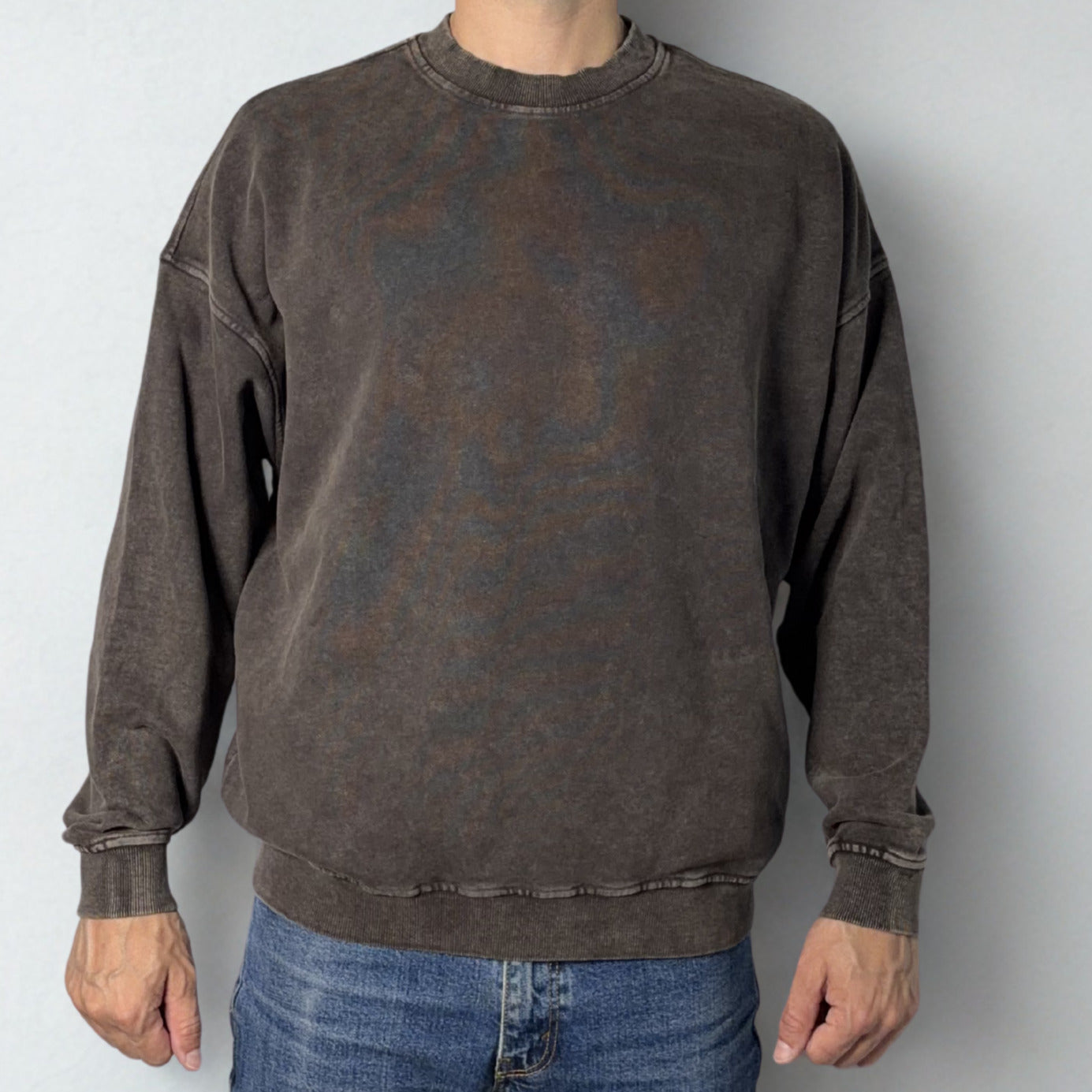 Crew neck Washed Oversized Long sleeve top