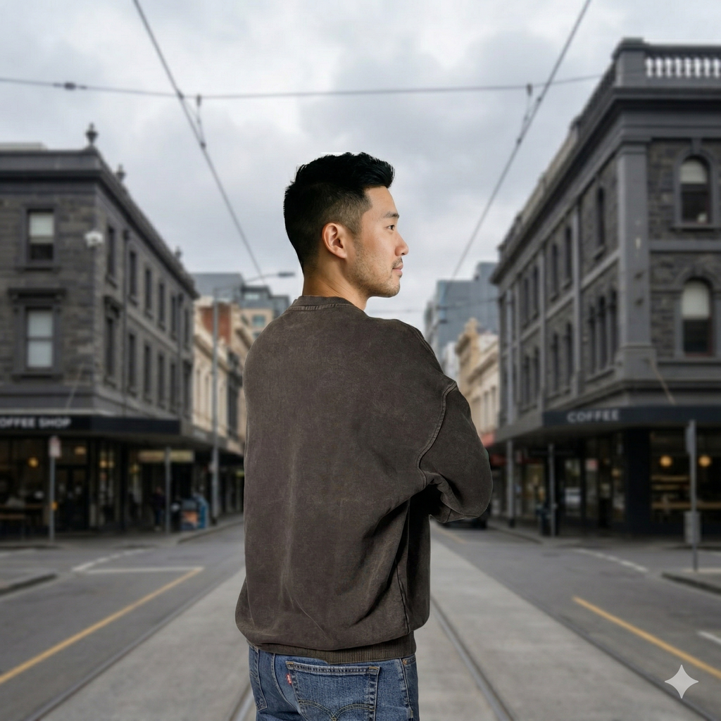 Crew neck Washed Oversized Long sleeve top