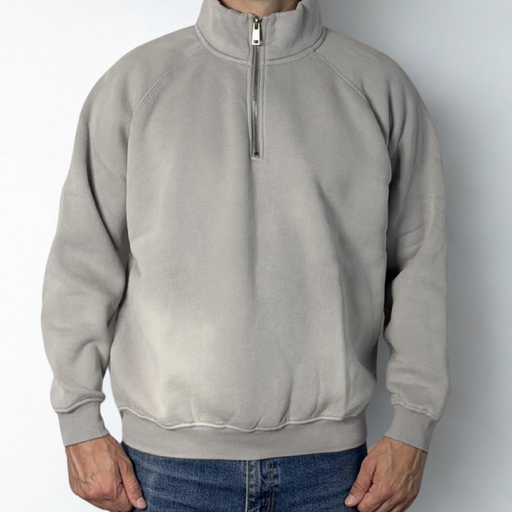 Track top collar Quarter zip Vintage washed Long sleeve top