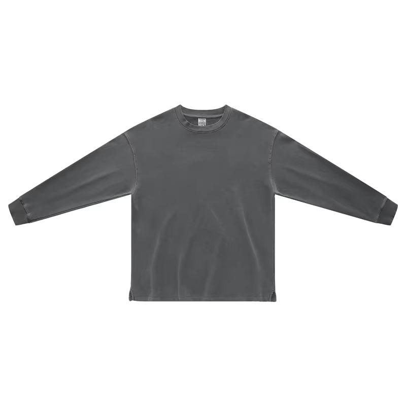 Crew neck Straight cut bottom Long sleeve top