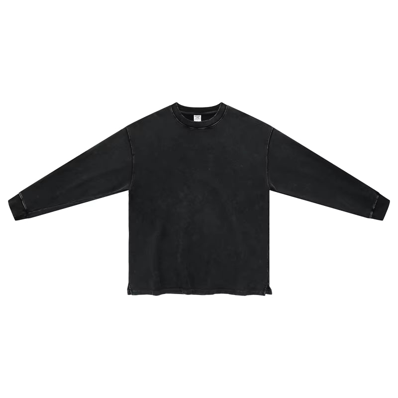 Crew neck Straight cut bottom Long sleeve top