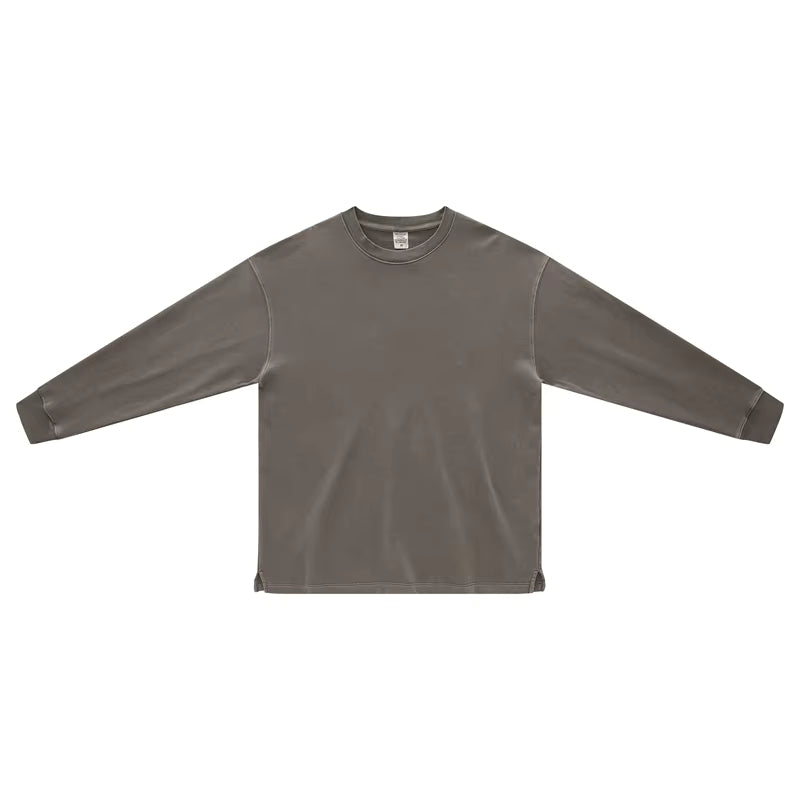 Crew neck Straight cut bottom Long sleeve top