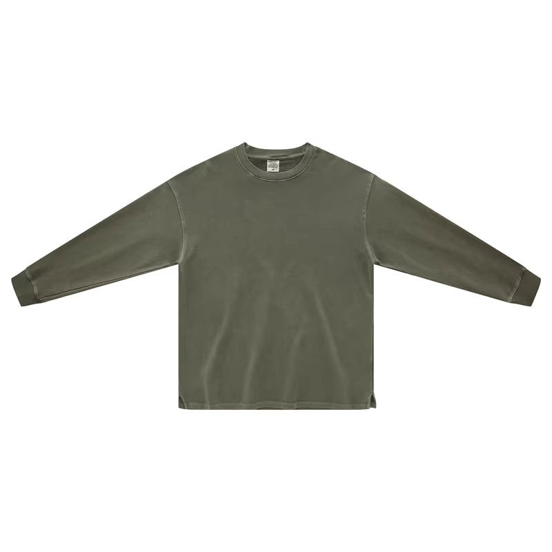 Crew neck Straight cut bottom Long sleeve top