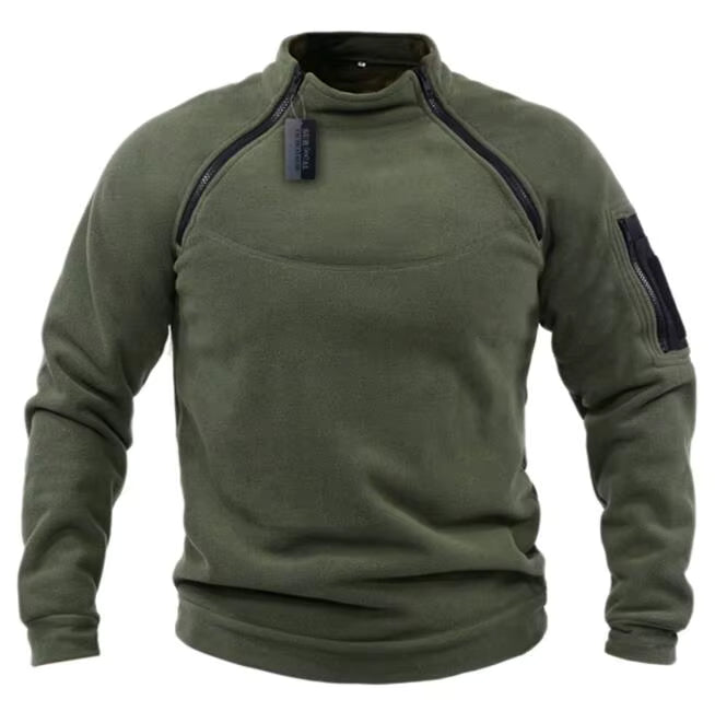 Track top collar Side zips Fleece Long sleeve top