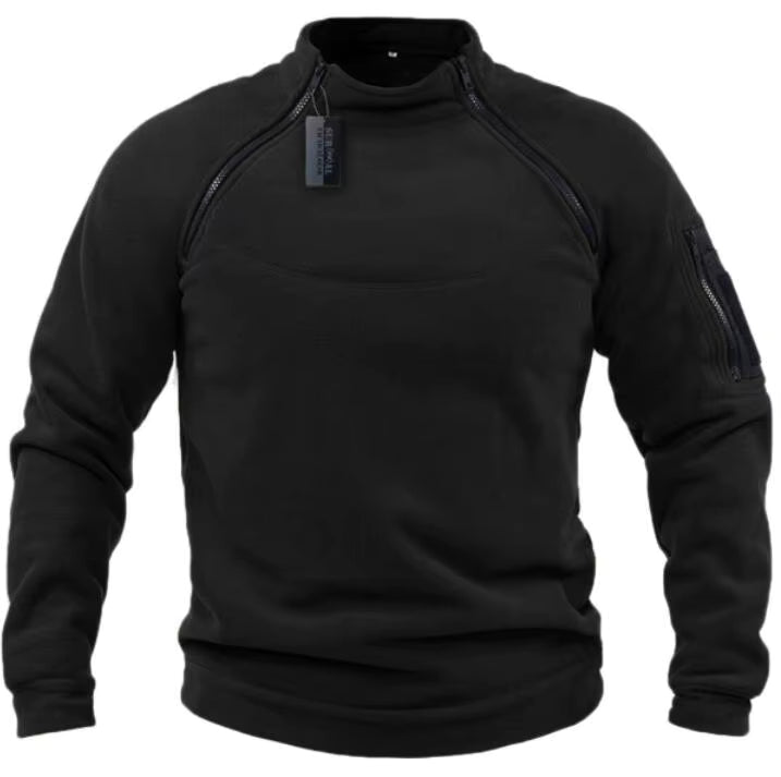 Track top collar Side zips Fleece Long sleeve top