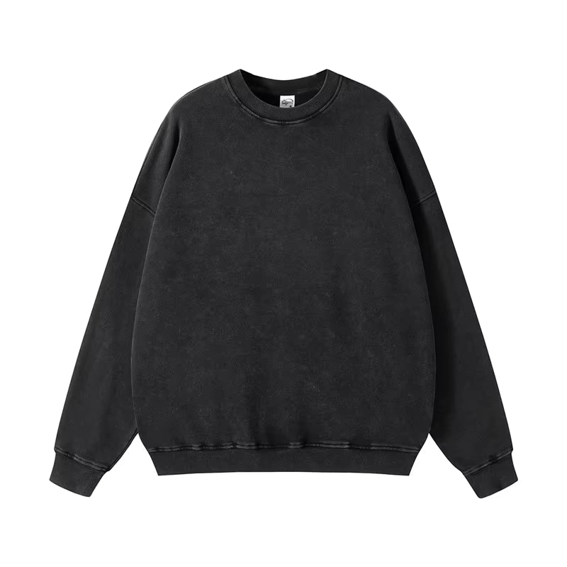 Crew neck Washed Oversized Long sleeve top