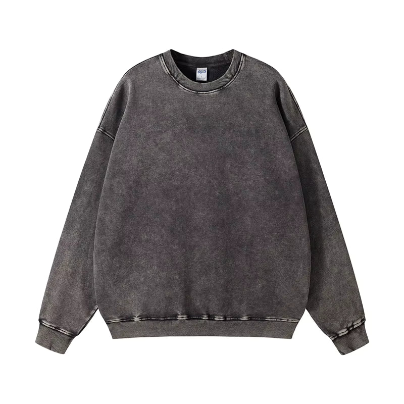 Crew neck Washed Oversized Long sleeve top