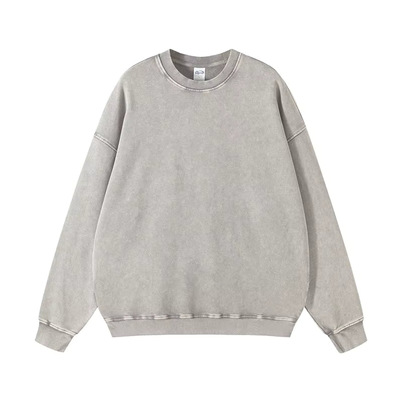 Crew neck Washed Oversized Long sleeve top