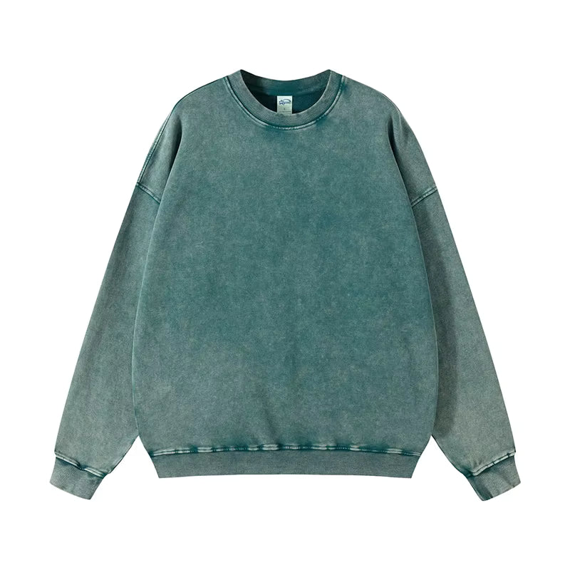 Crew neck Washed Oversized Long sleeve top