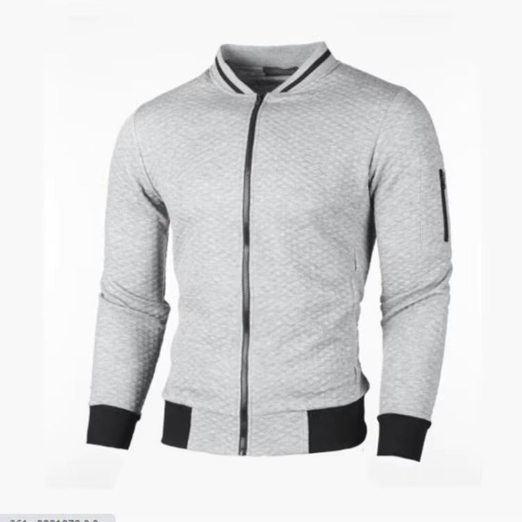 Bomber collar Full zip Plaid fabric Long sleeve top