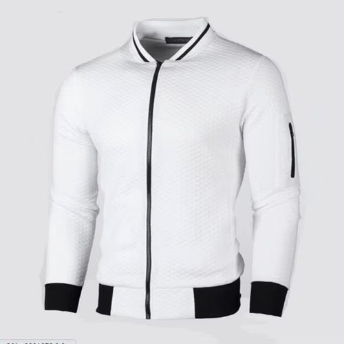 Bomber collar Full zip Plaid fabric Long sleeve top